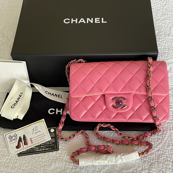 ‼️SOLD‼️Chanel 21S Pink Mini Rectangle Classic - Picture 2 of 12